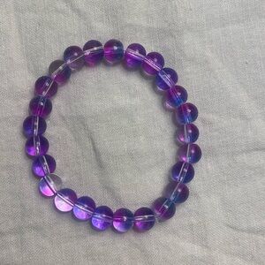 A handmade glass bead bracelet